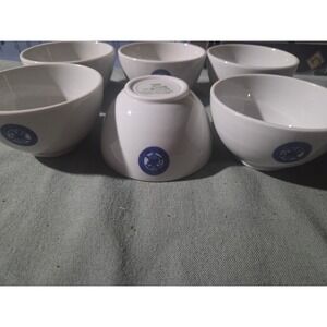 1930s Shenango China Veterans Administration Small Bowls Set of 6 White Blue